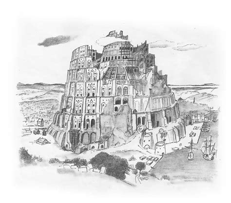 Tower Of Babel Drawing After Pieter Brueghel Tower Of Babel Drawings