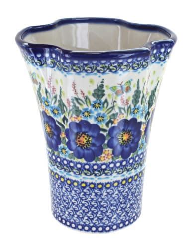 Blue Rose Polish Pottery Garden Of Blue Vase 1 Kroger