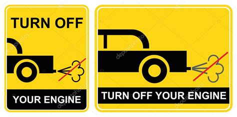 Turn Off Your Engine Sign — Stock Vector © Jazzia 3393170