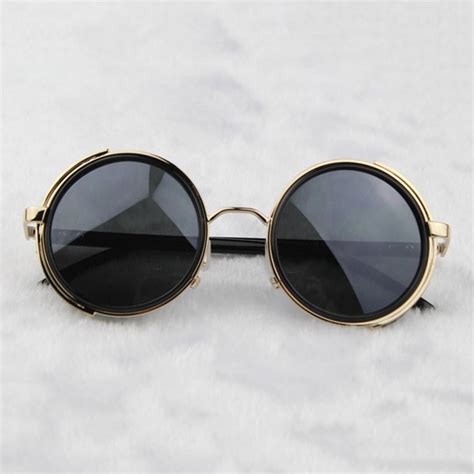 steampunk glasses gold and gray with side shields steampunk goggles