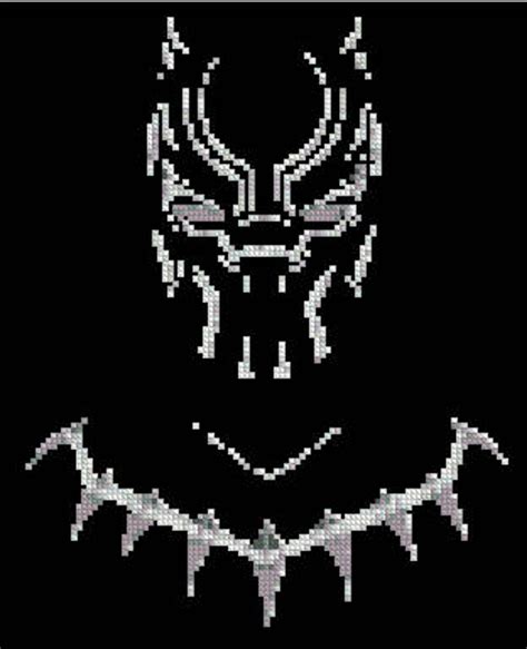 Simple Black Panther Cross Stitch Pattern Very Easy Pattern Etsy