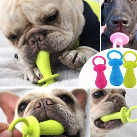 Pet Chew Bell Rubber Pacifier Dog Toys Bite Resistant Clean Teeth For