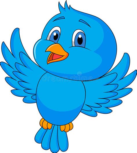 Cute Blue Bird Cartoon Royalty Free Stock Image Image