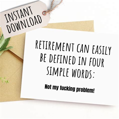 Funny Retirement Card Instant Download Printable Card Boss Etsy