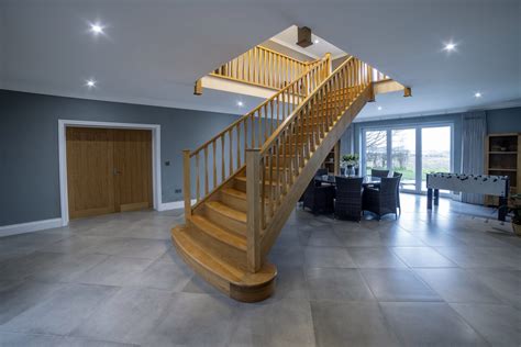 Oak Curved Staircase With Single Twist Spindles Edwards And Hampson