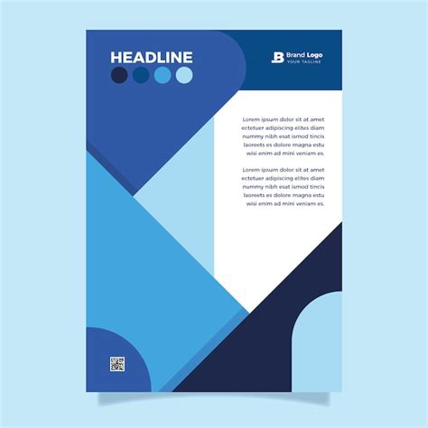 Abstract Classic Blue Flyer Template Free Vector