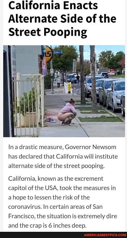 California Enacts Alternate Side Of The Street Pooping In Drastic