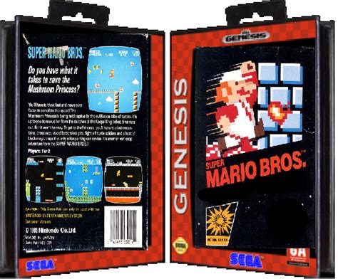 Super Mario Bros Homebrew Genesis Port Genesis Box Art