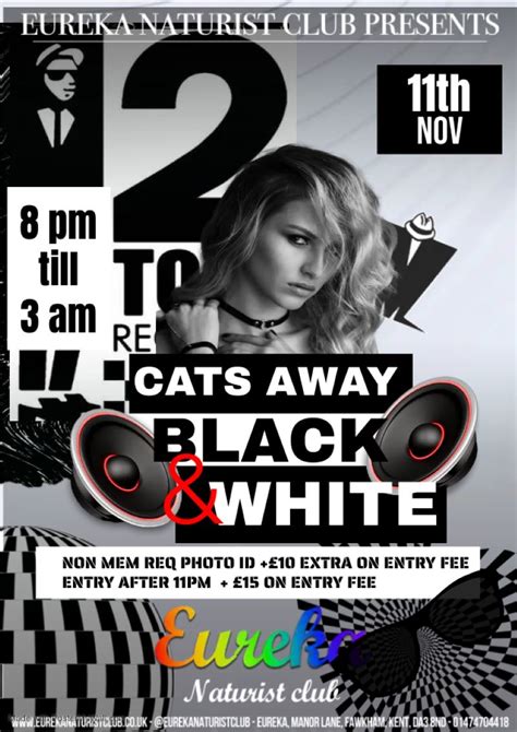Cats Away Black White Party Eureka Naturist Club