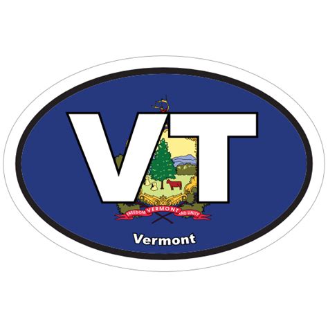 Vermont Vt State Flag Oval Sticker