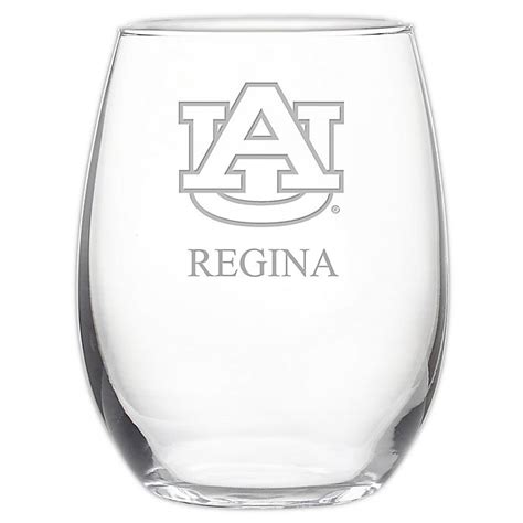 Auburn University Stemless 21 Oz Etched Wine Glass Bed Bath And Beyond