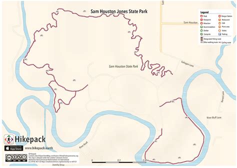 Sam Houston Jones State Park Hikepack Clever Hiking Maps