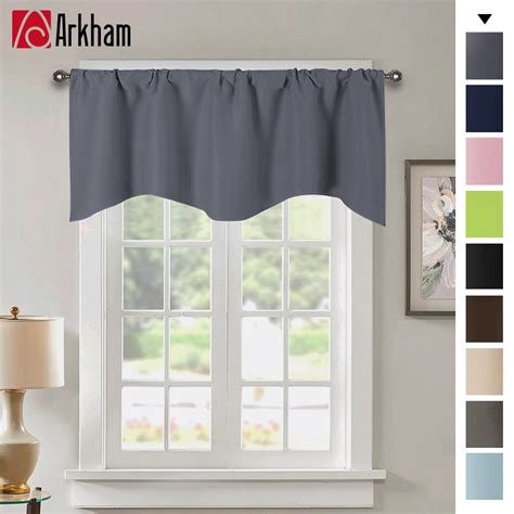 Gray Valances For Windows Simple And Pure Decoration Style Solid