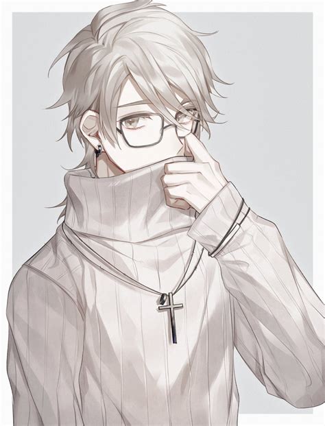 あいるむ On Twitter White Hair Anime Guy Anime White Hair Boy Anime Guys With Glasses