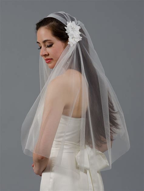 Ivory juliet cap wedding veil V047 -V047
