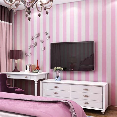 Seamless pink pattern with dotted stripes. Kids Room Blue Pink Stripe Wallpaper Modern Self adhesive ...