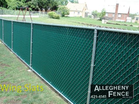 Pittsburgh Residential Chain Link Fence Screen And Slats Allegheny Fence