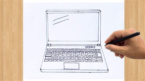 How To Draw A Laptop Easy Step By Step Cute Laptop Sketch Drawing 3d