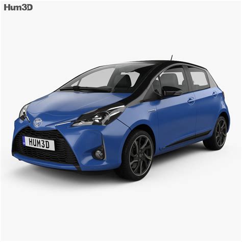 14,xxx mi / 23,xxx km manufacture date 2017. Toyota Yaris Hybrid Bi-Tone 2017 3D model - Vehicles on Hum3D
