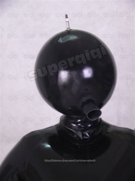 100 Latex Rubber 08mm Inflatable Ball Hoodmask Costume Catsuit