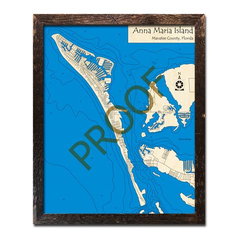 Even a few trolleys taking passengers up and down the island. Anna Maria Island, FL Nautical Wood Maps