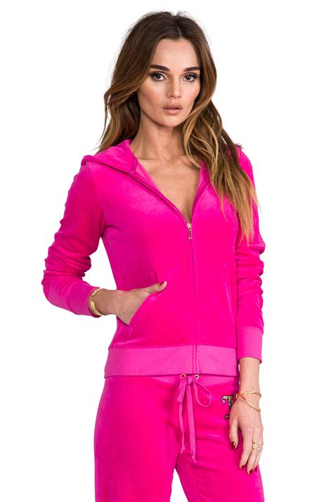 Lyst Juicy Couture Overgrown Velour Hoodie In Pink In Pink