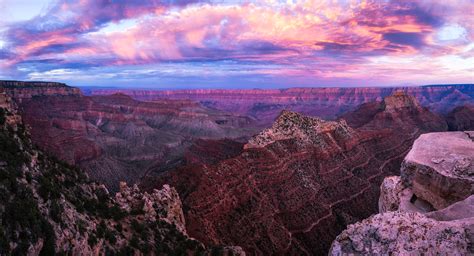 Grand Canyon Sunset Pano Hd Nature 4k Wallpapers Images Backgrounds