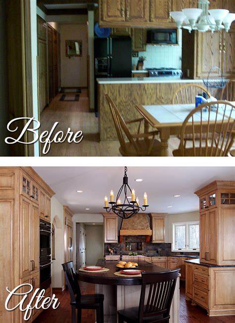 If the cabinets are raised to the same hight of the floor there should be no reason to rip them down. Rustic First Floor Remodel | Bartelt. The Remodeling Resource