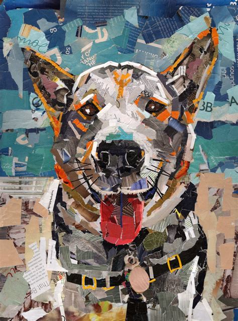 Dog Collage Portrait Henry 15000 Via Etsy Collage Portrait