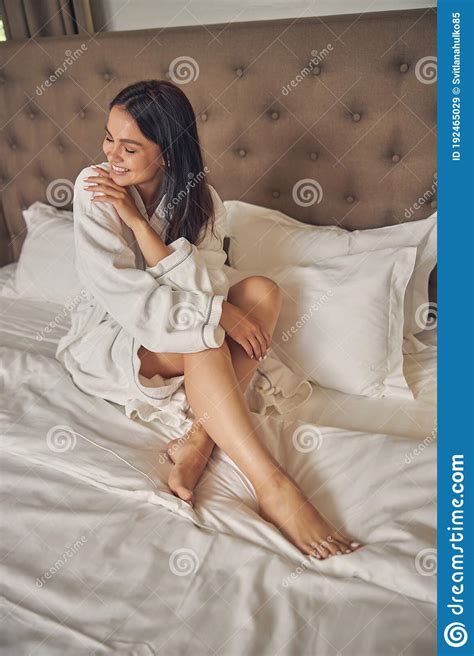 Laughing Charming Lady Resting In The Bedroom Stock Image Image Of