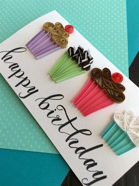 Happy Birthday Quilling Card Cupcake Design For Little Girls Etsy