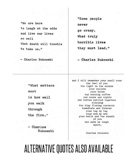 Charles Bukowski Typewritten Quote In Bed Together Etsy