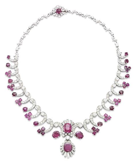 A Ruby Pink Sapphire And Diamond Necklace Christies