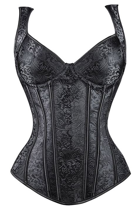 atomic black faux leather goth inspired corset atomic jane clothing overbust corset corsets