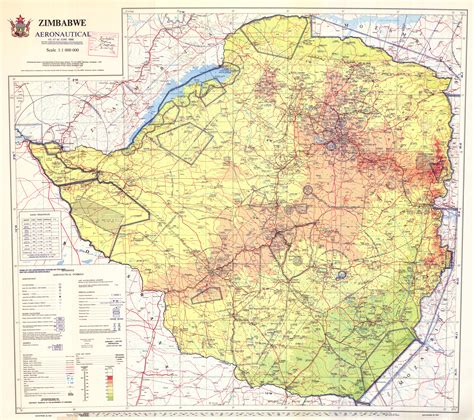 Zimbabwe is a landlocked country in southern africa, lying between latitudes 15° and 23°s , and longitudes 25° and 34°e. Zimbabwe Aeronautical Map