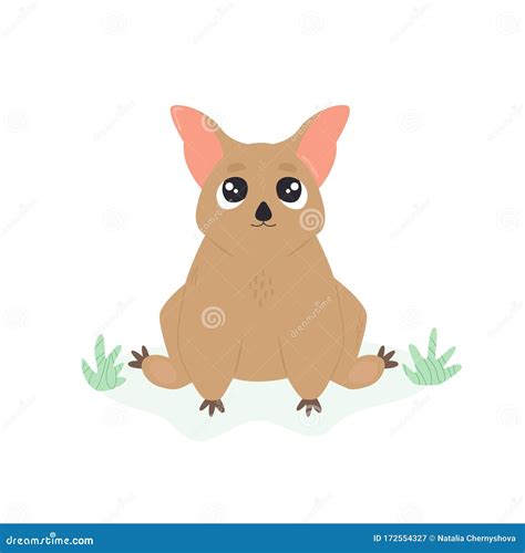 A Cute Australian Possum Animal Character Design Stock Vector