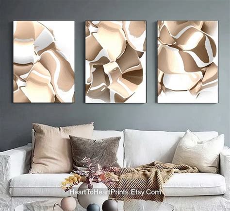 Beige Abstract Gallery Wall Art Set Of 3 Simple Neutral Poster Etsy