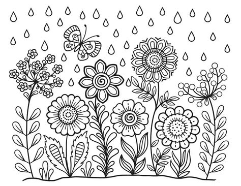 Coloriage Fleurs de Printemps télécharger et imprimer gratuit sur