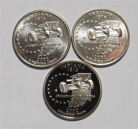 2002 Pdands Indiana 50 States Quarters Bu And Proof For Sale Buy Now