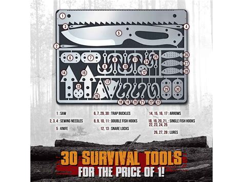 Survival Card Multi Tool Mens T Etsy