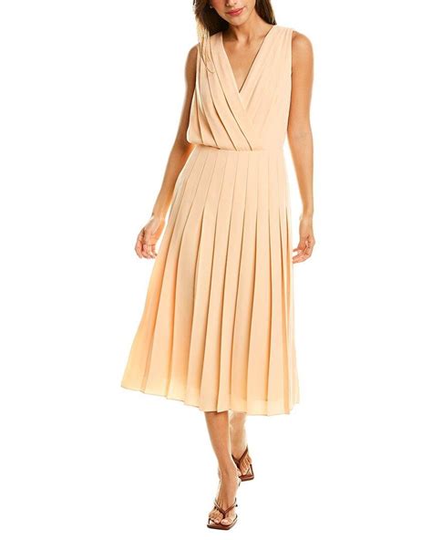 Reiss Synthetic Mariona Pleated Midi Dress In Pink Lyst Uk