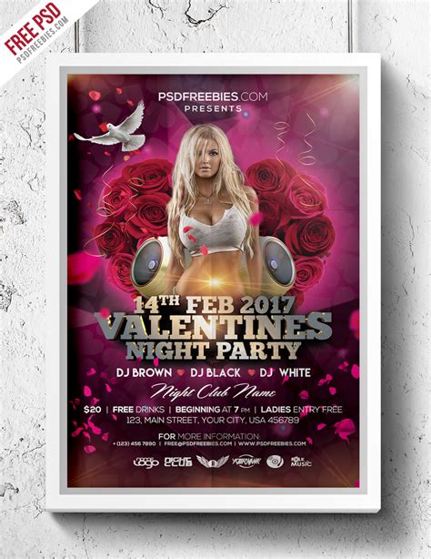 Valentines Day Party Flyer Psd Template
