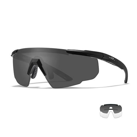wiley x saber advanced sunglasses smoke grey clear lenses matte black frame 315 tactical