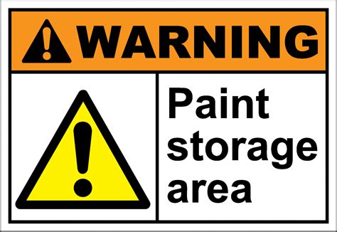 Supervising temporary storage and dispensing flammable and combustible liquids at construction signage for identification and warning such as for the inherent hazard of flammable liquids or for combustible liquid storage areas, they must be provided with a hazard identification sign that. warnH100 - paint storage area - SafetyKore.com