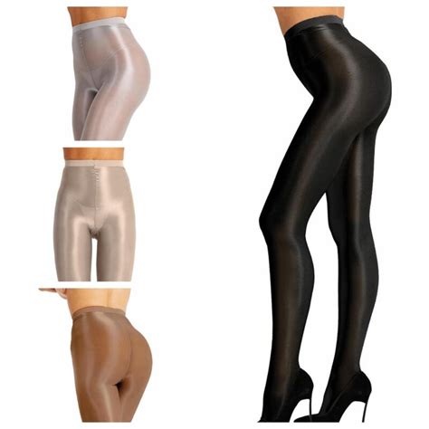Sexy 70d Womens Sheer Shiny Oil Ultra Shimmer Tights Footed Stockings Pantyhose Ebay