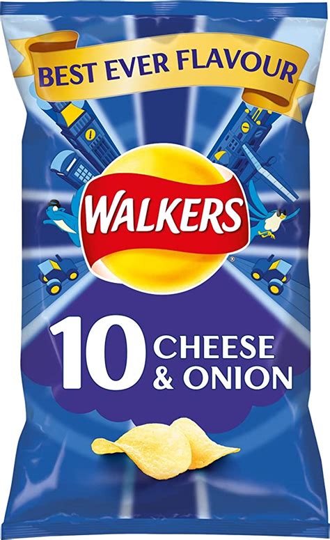 Walkers Cheese And Onion Multipack Crisps 10 X 25 G Uk