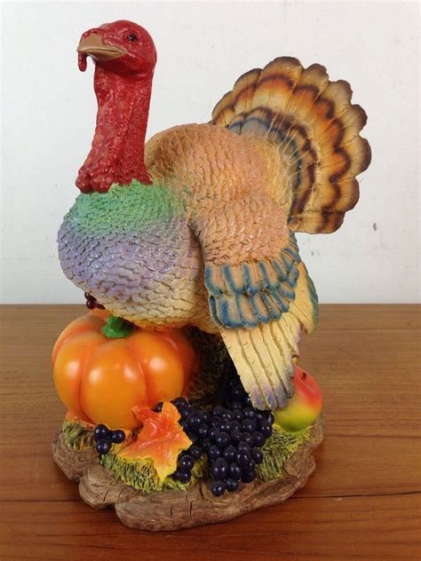 Ceramic Turkey Figurine Thanksgiving Decorations Holidays