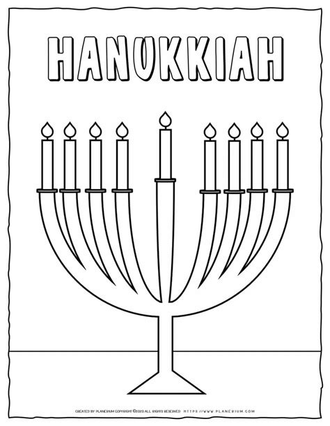 Hanukkah Menorah Coloring Page Free Printable Planerium