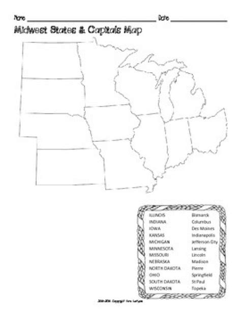 Midwest States And Capitals Map Blanks Us Map Printable Blank Images And Photos Finder