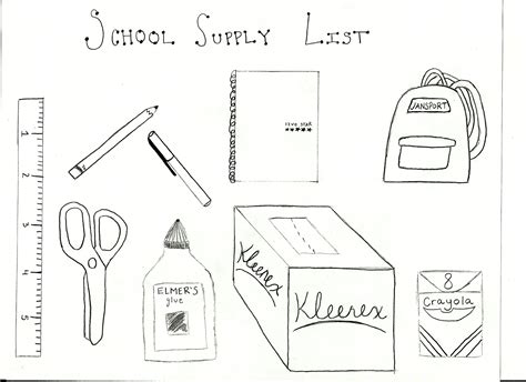 School Supplies Drawing At Getdrawings Free Download